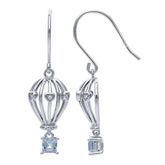Sterling Silver Blue Topaz Hot Air Balloon Earring Dangles